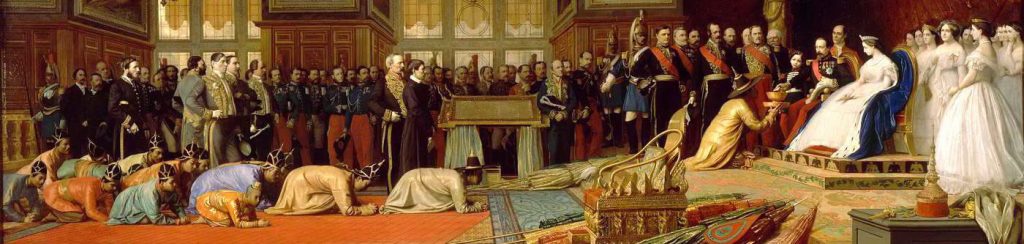 la réception de l'ambassade du Siam par Napoléon III et l'impératrice Eugénie
